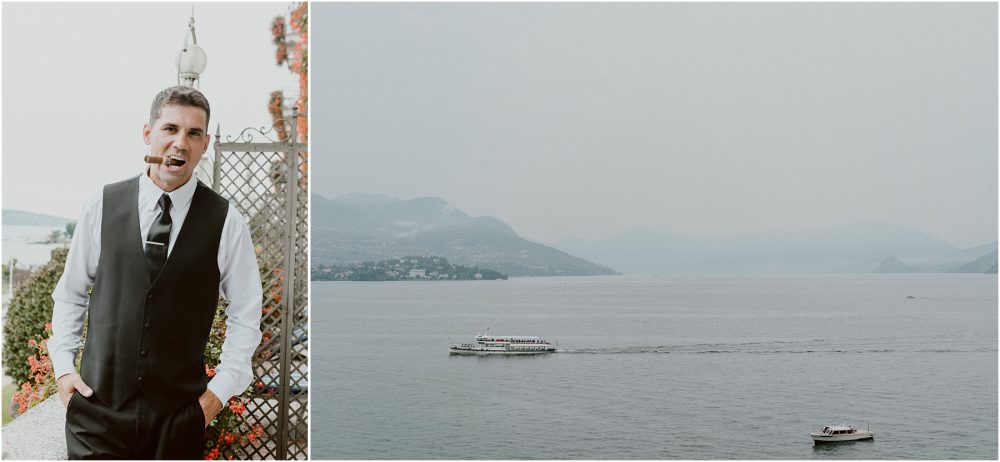 Lo sposo si prepara al Grand Hotel Des Iles Borromees, Stresa Lago Maggiore